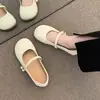 Zapatos planos Mary Jane de dos vías estilo francés para mujer, nueva colección otoño 2026, suela suave, piel suave, antideslizantes, zapatos de piel a la moda con adornos de perlas