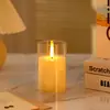 Vela electrónica LED tubo de imitación de vidrio acrílico lámpara de vela electrónica bala de vela de plástico columpio batería