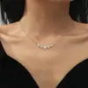 Colar com Pingente de Flor Moda Transfronteiriça 2024 Colar com Zircônia Cúbica Brilhante Joias Personalizadas Novo Estilo Feminino
