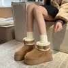 Botines Cómodos Versátiles de Suela Gruesa Esponjosos con Cordones 2026 Nueva Llegada de Invierno Calientes de Borrego para la Nieve