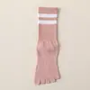 Calcetines de Cinco Dedos 100% Algodón para Mujer, Otoño e Invierno, de Media Pantorrilla, Antideslizantes, Antiolor, Antibacterianos, Sin Costuras, Calcetines Largos Completamente de Algodón para Invierno