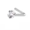 Piercing de Nariz Estrela de Cinco Pontas em Aço Inoxidável, Piercing de Nariz com Barra Única de Zircônia, Piercing de Nariz Personalizado, Barra Reta, Barra Curva, Piercing de Nariz em S, Atacado de Fábrica