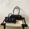 Bolsa transfronteiriça nova simples de bolinhas feminina retrô versátil bolsa baguete de ombro bolsa tote versátil da moda bolsas femininas