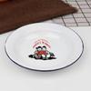 Louça de Mesa Retrô Nostálgica à Moda Antiga Jarra de Chá de Ferro Prato Esmaltado Tigela Pequena de Porcelana Mercado Hot Pot Churrasco Conjunto de Três Peças