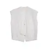 Blusa sin mangas estilo Old Money Wanwei para mujer 2026 Verano Nuevo Cuello en V Sin Mangas Plisada Camisa Top J101