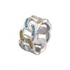 Suministro transfronterizo de hip-hop europeo y americano, tendencia Net red, anillo de cadena cubana de acero de titanio con diamantes para hombre, fábrica al contado