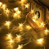 Luz LED de ambiente para acampada al aire libre, luz de cadena decorativa para tienda de campaña con dosel, luz a pilas, estrella Luna, cadena de luces de cuentas blancas pequeñas