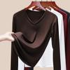 Camiseta de Manga Longa com Proteção Solar em Tencel com Decote em V para Mulheres, Top Slim Fit em Liocel, Novo Estilo 2026 Camada Base