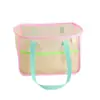Bolso de Mano de Malla Simple de Verano para Mujer, Bolsa Portátil para Almacenamiento de Snacks para Camping, Gran Capacidad, Bolsa de Compras de Supermercado para Mujer