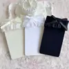 Calcetines Altos Hasta el Muslo Estilo Japonés Beige con Volantes de Mariposa Seda Blanca Pura Jk