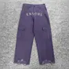 Jeans de Pierna Ancha con Salpicaduras Pintados a Medida para Hombre Jeans de Pierna Ancha con Múltiples Bolsillos Estilo Graffiti para Hombre Jeans para Hombre de Marca Trendy Americana
