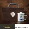 Taza separadora de té pintada a mano con engobe, taza estilo chino para uso doméstico y de oficina, con tapa y filtro, para preparación personal de té