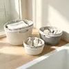 Cesta de armazenamento em tecido trançado de imitação de rattan, cesta de armazenamento trançada para itens diversos de mesa em casa, cesta de armazenamento de brinquedos e roupas