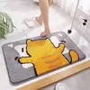 Alfombras absorbentes populares y adorables para baño, alfombras de dibujos animados para uso doméstico, adecuadas para baños, dormitorios y inodoros, con una textura de cachemira sintética