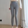 Calças leggings de cintura alta de algodão, calças femininas quentes com fio de algodão, leggings curtas elásticas e slim fit para outono e inverno