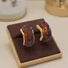 Pendientes Maillard retro en forma de C chapados en oro, moda francesa, elegantes, de temperamento simple, pendientes de alta gama al por mayor