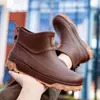 Botas de lluvia cortas de moda transfronterizas para hombre, zapatos de pesca impermeables y resistentes al desgaste para exteriores, zapatos de goma antideslizantes para cocina, zapatos impermeables para lavado de autos para hombre