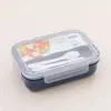 Lonchera sellada compartimentada para trabajadores de oficina, recipiente para alimentos de cafetería estudiantil, lonchera de plástico de gran capacidad apta para microondas
