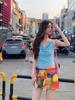 Pantalones Cortos de Pintura al Óleo 'Thai Sweetheart' para Mujer 2025 Primavera y Verano Nuevos Ins de Moda Versátiles Casuales