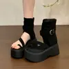 Botines cortos para mujer súper populares y muy elegantes, nuevo modelo verano 2026, sandalias romanas con plataforma de suela gruesa que aumentan la altura