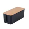 Caja organizadora de cables de alimentación simple, regleta, organizador de escritorio, caja de gestión de cables, tapa de enchufe a prueba de polvo, organizador de cables