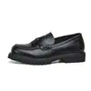 Nuevos Zapatos Casuales de Cuero con Suela Gruesa para Hombres que Aumentan la Altura Estilo Británico Moda Zapatos Bajos con Borlas Talla Grande Mocasines Zapatos para Hombres