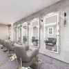 Espejo Estación de Barbería Famoso en Internet de Moda, Espejo para Salón de Peluquería, Dedicado para Cortar el Cabello, con Luces LED, Montado en Pared, Unilateral, Diseño Simple