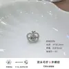 Pendientes de Botón Lindos y Frescos con Orejas de Gato Kt de Acero de Titanio 316L para Cartílago de la Oreja Pendientes de Hilo Exterior Exquisitos de Nicho con Forma de Manzana Hueca y Circonia