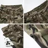Calça Workwear Retro Americana para Mulheres, Estilo Outono 2026, Calça Esportiva Casual de Corte Reto, Calça Wide-Leg Camuflada de Cintura Alta Emagrecedora