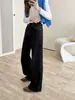 Calça Jeans Reta Receita Secreta~Avançada Ouro Negro Tecido Elástico em Quatro Direções Perna Estreita Perna Larga Cintura Alta Emagrecimento Outono Inverno Jeans Reta Feminino