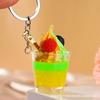 Chaveiro de Copo de Farelo de Madeira Simulado, Copo de Farelo de Madeira Creme, Copo Creme Pérola, Copo de Chá com Leite de Verão, Copo de Sorvete com Creme