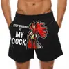 Pantalones de Playa para Hombre Divertidos Estampado 3D de Pavo de Pascua Bañador Plátano Burlón Pantalones Cortos Casuales Europeos y Americanos