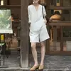 Traje Ligero de Verano para Mujer 2026 Nuevo Estilo Casual Holgado Versátil Moda Camisa y Shorts con Protección Solar Conjunto de Dos Piezas