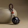 Lindo Llavero Colgante Garra de Gato Sándalo para Coche Dibujo Animado Suave Lindo Adornos Colgantes para Bolso Plata Cuenta de la Buena Suerte Joyería para Mujer Regalos