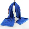 Toalla Deportiva Bordada de Algodón Puro 20*110 Toalla para Maratón Running Fitness Absorbente de Sudor Secado Rápido Yoga Toalla de Exportación