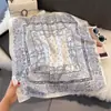 Pañuelo de Seda Estampado Flor de Anacardo Retro de 70 cm, Pañuelo Versátil de Seda Sintética, Pañuelo de Cuello de Gama Alta, Pañuelo Cuadrado Delgado para Mujer