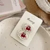 Estilo Coreano Bege Renda Bordada Cereja Infantil Prendedor de Cabelo Doce e Versátil Rabicó de Menina Elástico de Cabelo Acessórios de Cabelo