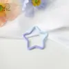 Liga Estrela de Cinco Pontas Macaron Gradiente Fivela de Mola Pingente de Chaveiro Acessórios Pintados DIY Chaveiro Gradiente