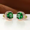 Aretes cuadrados de deseo transfronterizos Aobao para mujer, aretes simples y de moda con circonita, aretes de temperamento y moda, aretes de pelo de una generación