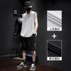 Conjunto Esportivo de Corrida Respirável de Secagem Rápida para Homem Verão Regata Sem Mangas de Seda Gelo Shorts Novo Conjunto Casual de Duas Peças