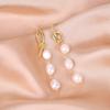Novo Barroco Natural Freshwater Pearl Brincos Personalidade Feminina Design Amarrar Brincos de Pérola Irregular Estilo Europeu e Americano