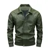 96188 Jaqueta de Couro Outono Tendência Nova Masculina Gola Alta Jaqueta de Voo Terno Masculino Casual de Alto Padrão Estilo Preguiçoso