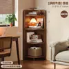 Mueble de esquina de madera maciza, estante de esquina, gabinete estrecho triangular de pared, mueble de almacenamiento para el hogar, estantería de esquina en forma de abanico