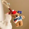 Pingente de Urso Feijão Fofo Bolsa de Tricô de Inverno Pingente de Boneca de Pelúcia Desenho Animado Presente
