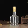 Garrafa de Vidro Transparente Espessada para Bebidas Alcoólicas Atacado Pacote 0,5kg 500ml Garrafa Selada para Bebidas Alcoólicas Caseiras Garrafa de Vinho com Bolhas