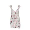 Vestido de tirantes finos de punto fino, nuevo estilo europeo y americano 2026, transfronterizo, hermoso diseño de espalda, estampado casual, dulce, ropa de dormir y para estar en casa para mujer