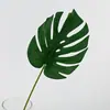 Hoja de Monstera Artificial Pieza Única 60cm Tacto Realista Hoja Verde Pegada Tallo Único Hoja Falsa de Plástico para Decoración de Bodas