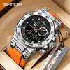 El Nuevo Reloj de Doble Movimiento de Sanda es Moderno y Versátil, Reloj Digital con 3 Alarmas Horarias, Reloj Impermeable Luminoso Multifuncional para Hombre