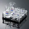 Vaso de cristal para Moutai, vaso de chupito de 10 ml, juego de decantador de licores, juego de siete piezas, diseño Feitian
