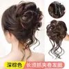 Grampo de cabelo estilo peruca com cabelo longo e cacheado, elástico para coque despojado, penteado de coque, acessório de cabelo para coque alto 'barba de dragão'